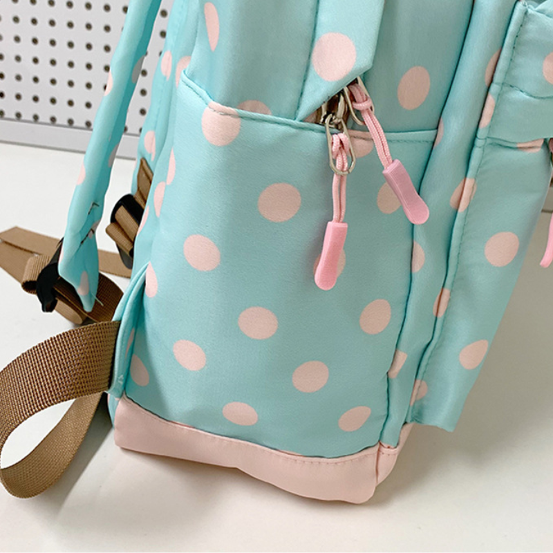 Sac À Dos Femme En Nylon Multicolore À Pois Imprimés, Style Décontracté Image5