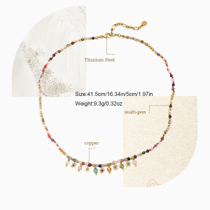 Ensembles De Colliers Pour Femmes De Style Ethnique Bohème, Ornés De Perles Florales Et De Pierres Naturelles Couleur Or. h5 
