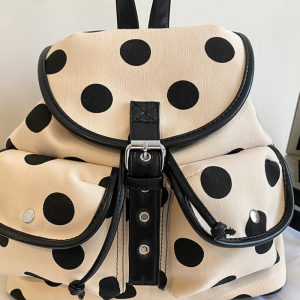 Sac À Dos Femme En Nylon À Pois, Style Parisien Chic, Uni h5 Image4