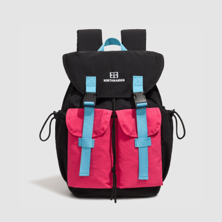 Sac à dos femme en nylon patchwork multicolore style sportif