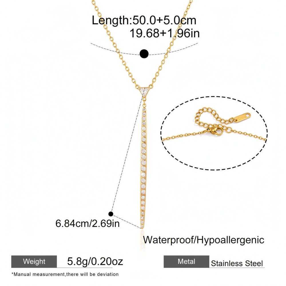 Colliers Pendentifs Pour Femmes, Série Luxueuse, Élégants, À Pampilles, En Acier Inoxydable, Étanches, Couleur Or, Avec Zircon.