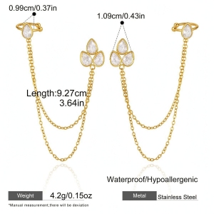 Boucles D'Oreilles Pendantes Pour Femme, Collection Simple, En Acier Inoxydable, Couleur Or, Avec Zircon, Étanches. h5 