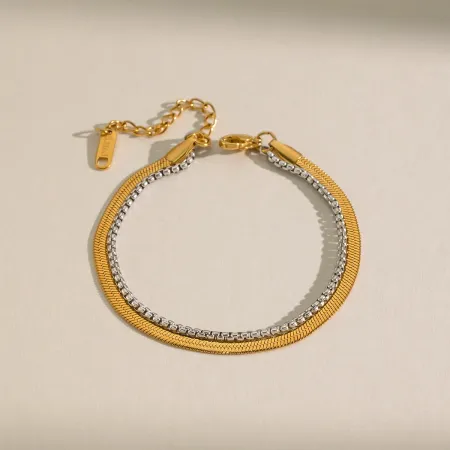 Bracelets simples en acier inoxydable de couleurs mélangées, étanches