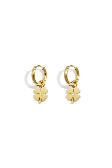 Boucles D'Oreilles Pendantes En Acier Inoxydable, Motif Trèfle, Collection Daily Simple, Bijoux Pour Femmes