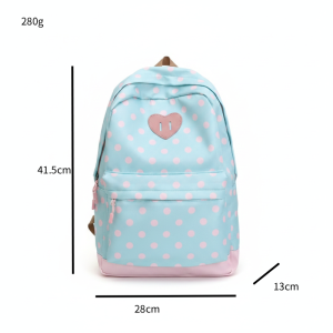 Sac À Dos Femme En Nylon Multicolore À Pois Imprimés, Style Décontracté h5 