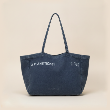 Sac cabas femme en toile unie imprimée, style décontracté 2