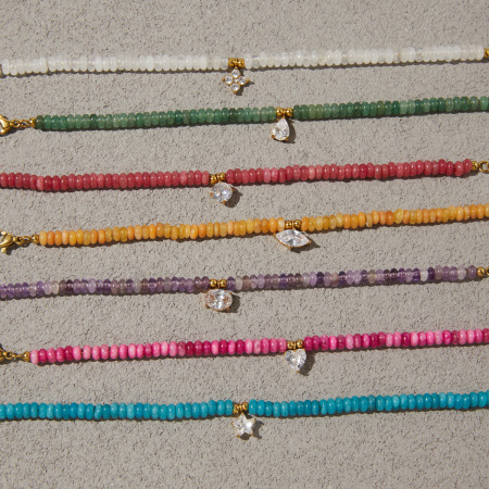 Bracelets de perles élégants pour femmes, collection romantique, en perles de zircon et pierres naturelles. 2
