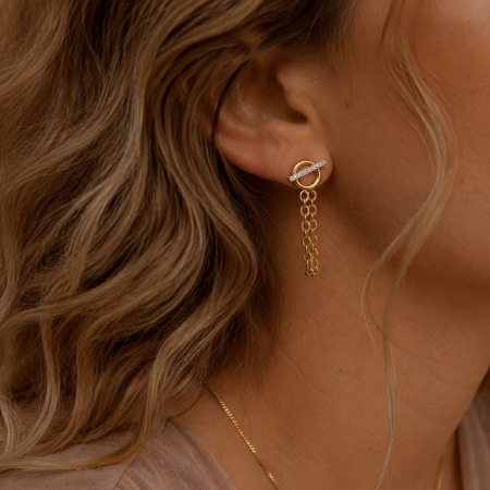 Boucles d'oreilles pendantes pour femme, style décontracté, avec pompon rond, en acier inoxydable étanche, couleur or, collection Simple Series