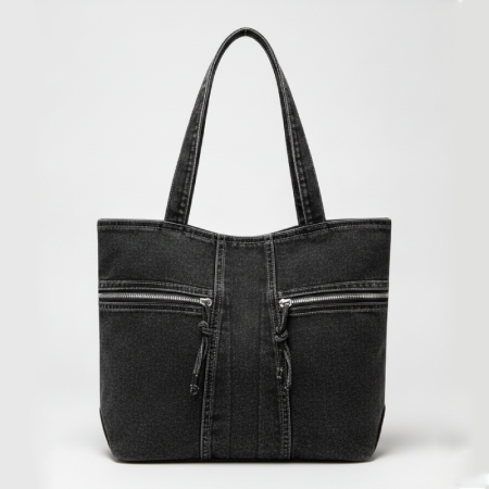 Sac carré pour femme, style streetwear, avec détails métalliques, patchwork, tissu uni et dégradé de couleurs. 2