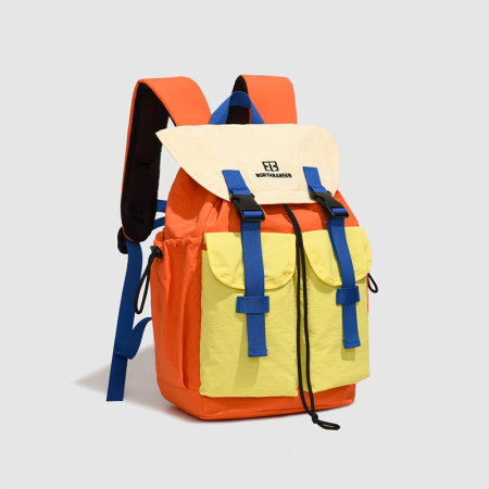 Sac à dos femme en nylon patchwork multicolore style sportif 2