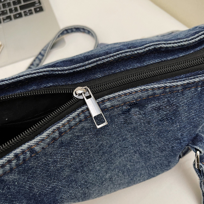 Sac Carré Pour Femme En Tissu Uni Avec Détails Métalliques Style Streetwear h5Image5