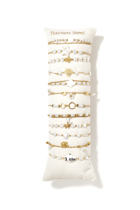 Coffret de présentation de bracelets en acier inoxydable - Collection Poisson, Vacances, Romantique au quotidien - Bijoux pour femmes