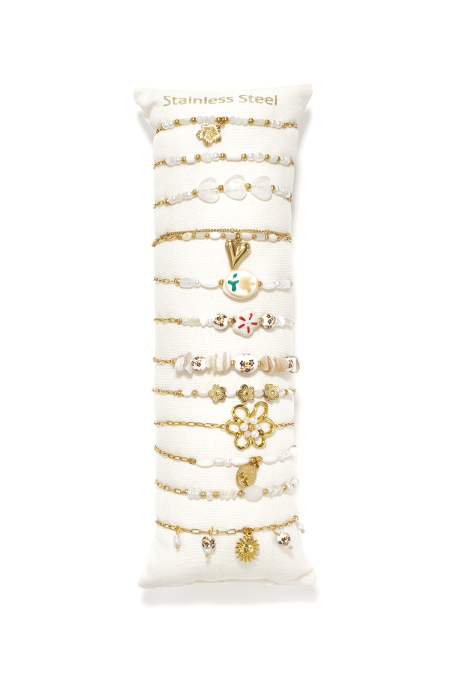 Bracelets en céramique plaqués or 14 carats, collection florale, style décontracté et romantique, bijoux pour femmes