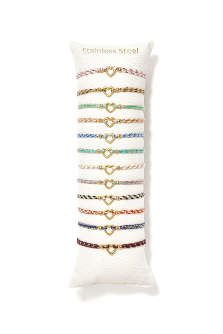 Bracelet en corde, présentoir, motif cœur, collection romantique simple du quotidien, bijoux pour femmes