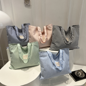 Sac Carré En Toile À Rayures Style Décontracté Pour Femme h5 Image5
