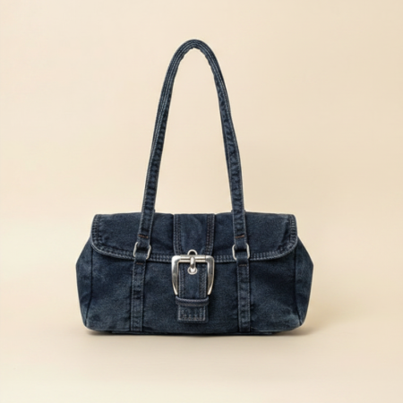 Sac carré pour femme en tissu uni avec détails métalliques style streetwear