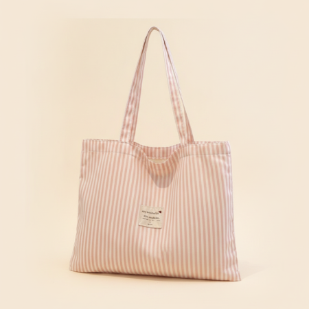 Sac carré en toile à rayures style décontracté pour femme