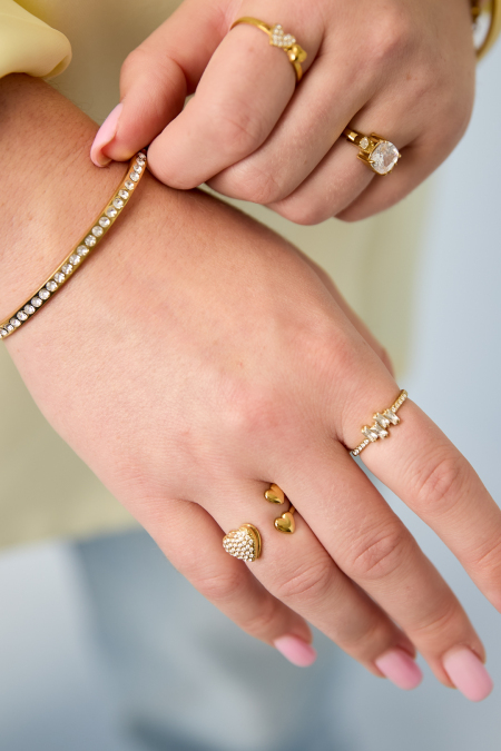 Bagues en acier inoxydable en forme de cœur, collection Daily Simple, bijoux pour femmes 2