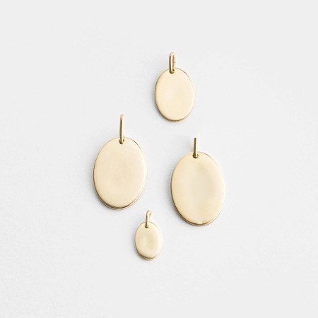 Pendentifs pour femmes en acier inoxydable, forme elliptique, étanches, couleur or, série Simple à faire soi-même