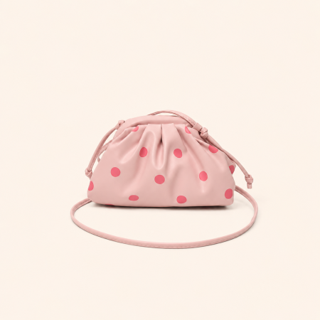 Sac bandoulière rond pour femme, style parisien chic, sans pois, en PU multicolore.