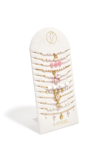 Présentoir pour bracelets de cheville en céramique, collection Fleurs, Vacances, Plage, Romantique, Bijoux pour femmes