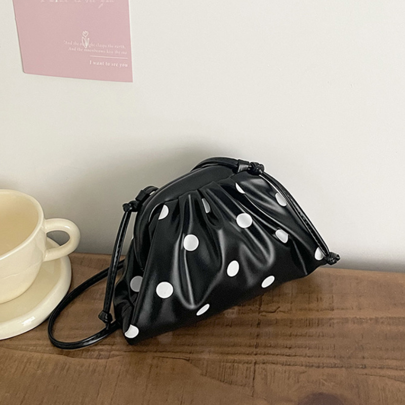 Sac Bandoulière Rond Pour Femme, Style Parisien Chic, Sans Pois, En Pu Multicolore. Image5