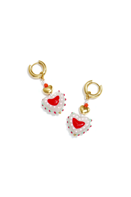 Boucles d'oreilles en acier inoxydable avec perles en forme de cœur, collection Daily Simple, bijoux pour femmes