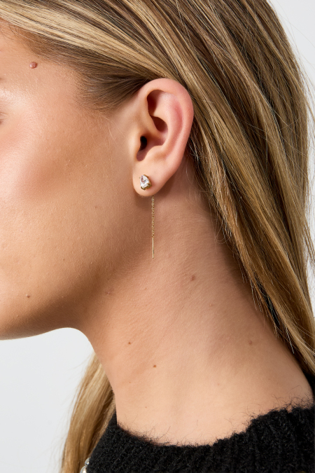 Boucles d'oreilles pendantes en acier inoxydable, chaîne, collection élégante et simple pour femmes, bijoux du quotidien 2