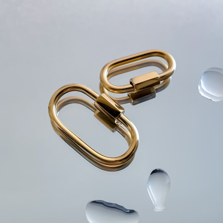 Fermoirs de bijoux rectangulaires étanches en acier inoxydable couleur or, série simple à faire soi-même