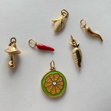 Pendentifs pour femmes en acier inoxydable, couleur or, forme irrégulière, style cercle piment, à faire soi-même (Série Simple)
