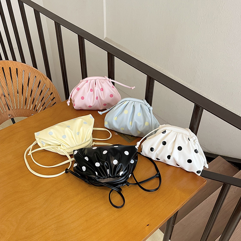 Sac Bandoulière Rond Pour Femme, Style Parisien Chic, Sans Pois, En Pu Multicolore. Image3