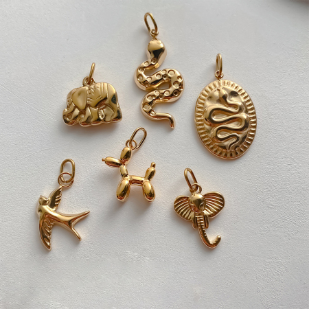 Pendentifs pour femmes, collection romantique, forme irrégulière, serpent, en acier inoxydable étanche, couleur or