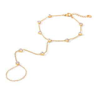 Chaîne De Poignet Pour Femme Simple Series Daily Heart En Acier Inoxydable Étanche Couleur Or Et Zircon. h5