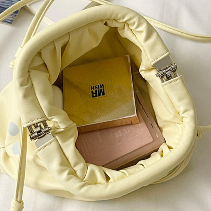 Sac Bandoulière Rond Pour Femme, Style Parisien Chic, Sans Pois, En Pu Multicolore. Image7