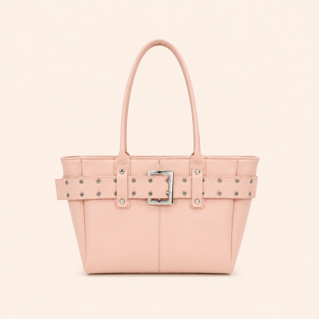 Sacs à bandoulière carrés pour femmes, style décontracté, ornés de clous métalliques, couleur unie, en PU de qualité supérieure.