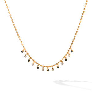 Colliers Pendentifs Pour Femmes Simple Series Daily Tassel En Acier Inoxydable Étanche Couleur Or Avec Zircon h5