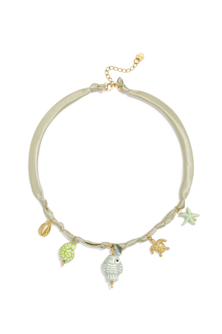 Colliers tressés en polyester, collection romantique « Poisson, vacances, plage », bijoux pour femmes