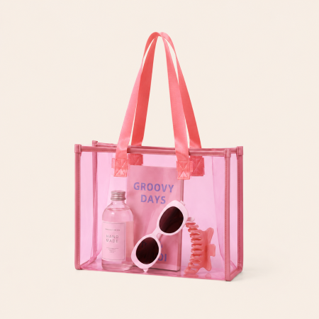 Sacs à bandoulière carrés pour femmes en PVC style décontracté / PVC transparent uni