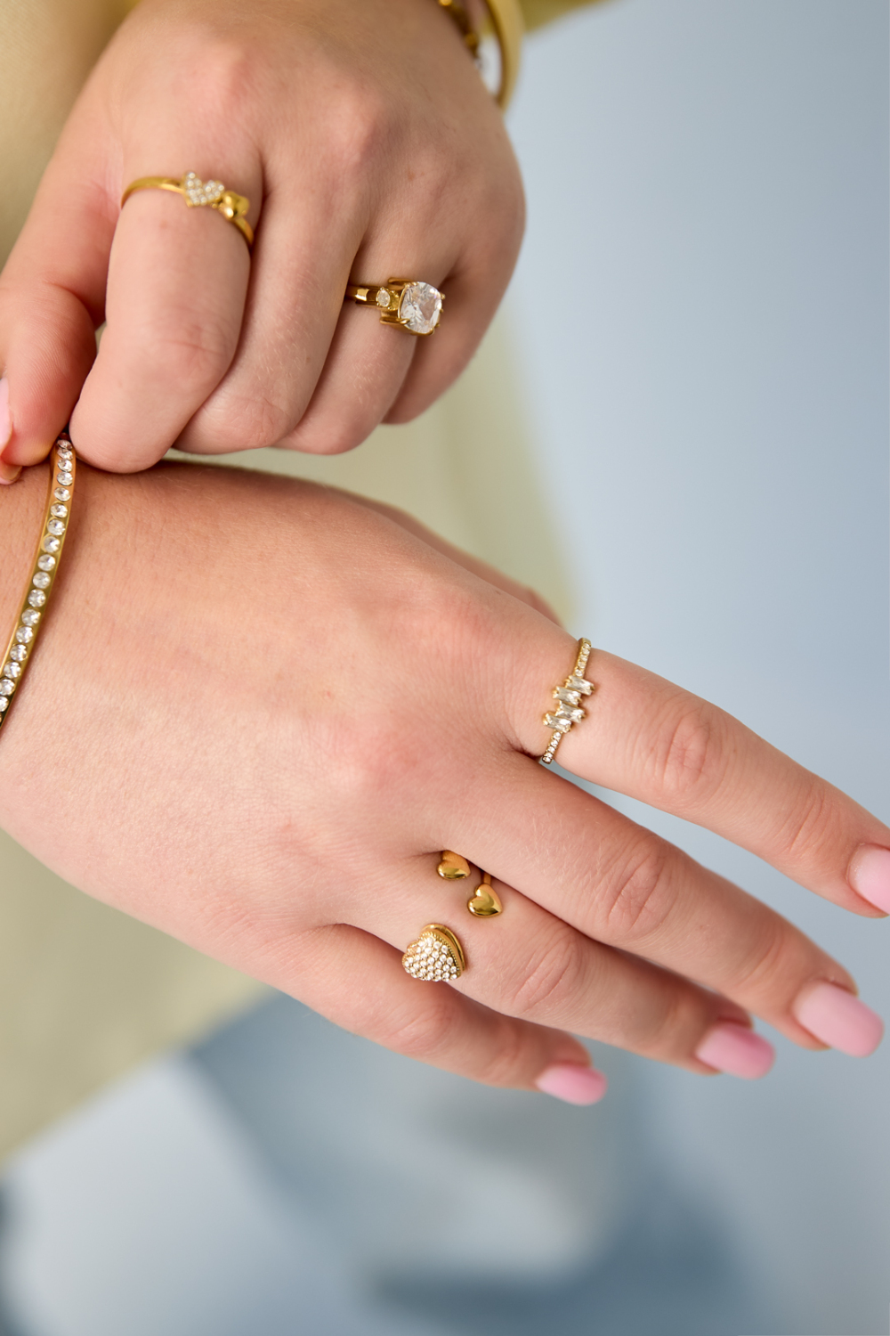 Bagues Minimalistes En Acier Inoxydable, Forme Géométrique, Collection Simple Daily Simple, Bijoux Pour Femmes Image2