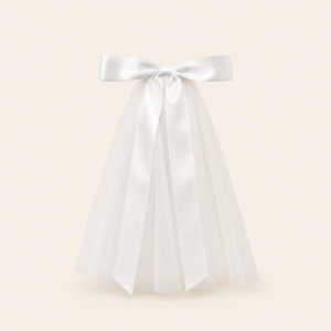 Voile De Mariée En Organza Uni, Élégant Nœud Papillon, Collection Romantique h5 Image2