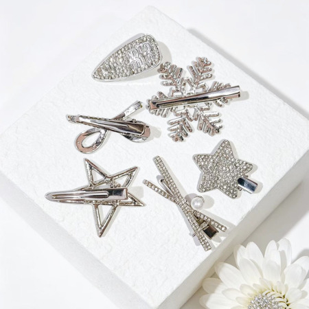 Pinces à cheveux élégantes en alliage avec nœud papillon et strass, collection Luxe 2
