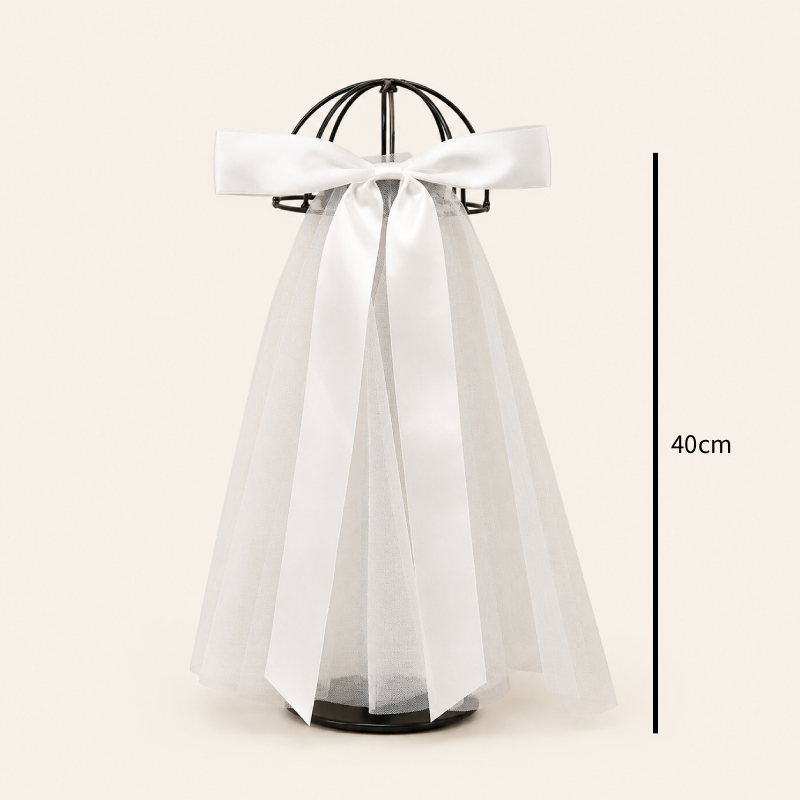 Voile De Mariée En Organza Uni, Élégant Nœud Papillon, Collection Romantique 