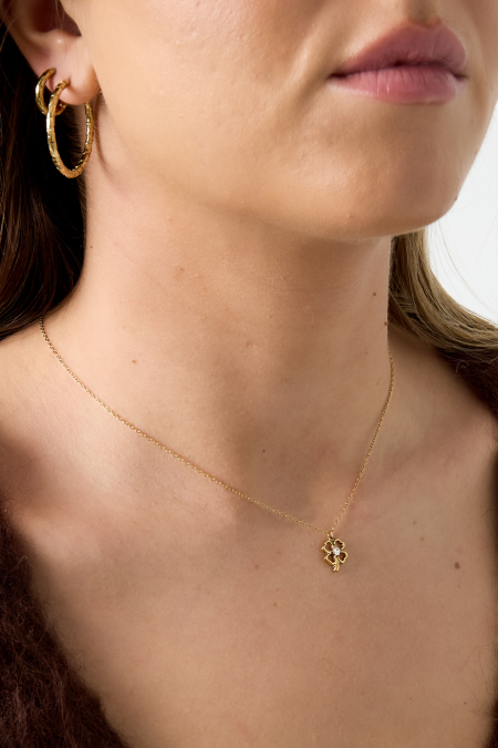 Colliers pendentifs en acier inoxydable plaqué or 14 carats, collection Clover Casual Simple, bijoux pour femmes 2