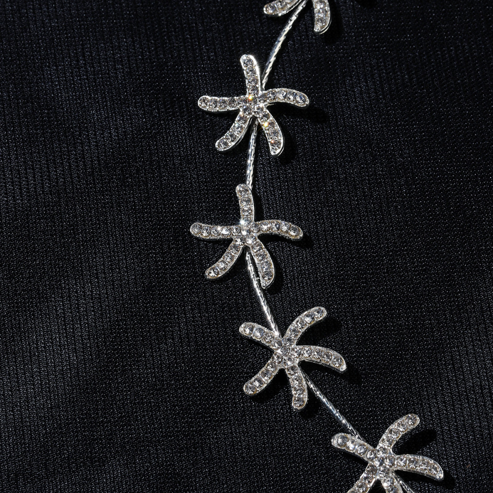 Bandeaux À Cheveux Romantiques Élégants, Couleur Unie, Style Océanique, En Alliage Avec Strass Et Motif Étoile De Mer Image3