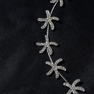 Bandeaux À Cheveux Romantiques Élégants, Couleur Unie, Style Océanique, En Alliage Avec Strass Et Motif Étoile De Mer h5 Image3