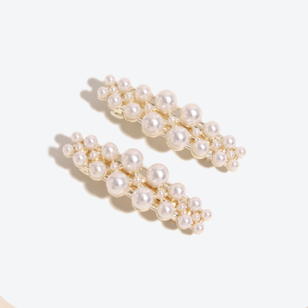Pinces à cheveux luxueuses, élégantes et unies, imitation perle, perles artificielles
