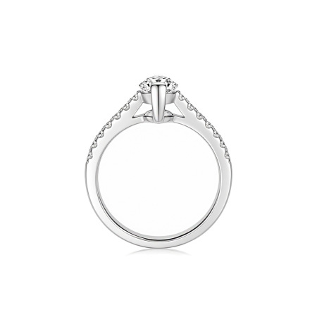 Bagues pour femmes en moissanite, forme irrégulière, en argent sterling 925 plaqué rhodium, collection Luxe Daily.