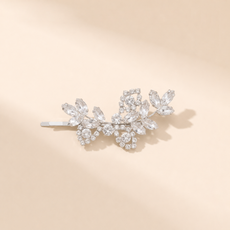 Pinces à cheveux élégantes en alliage, ornées de strass et de fleurs, collection Luxueuse