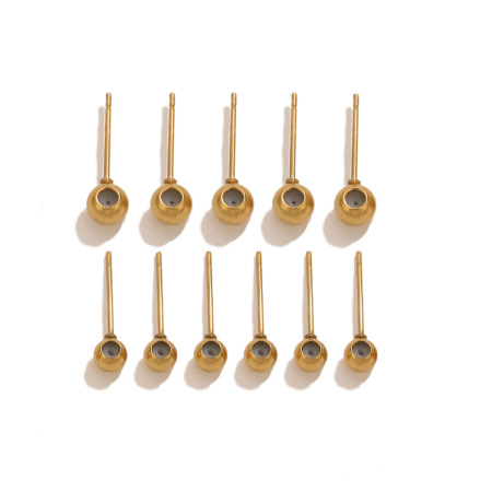 Fermoirs de boucles d'oreilles en acier inoxydable massif, étanches, couleur or