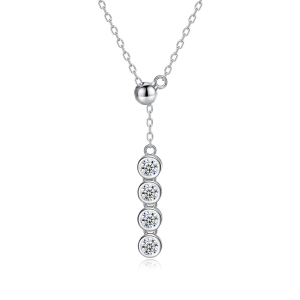 Colliers Pour Femmes En Moissanite, Collection Simple Series Elegant Twist, Argent Sterling 925 Plaqué Rhodium Couleur h5 